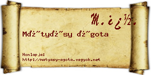 Mátyásy Ágota névjegykártya
